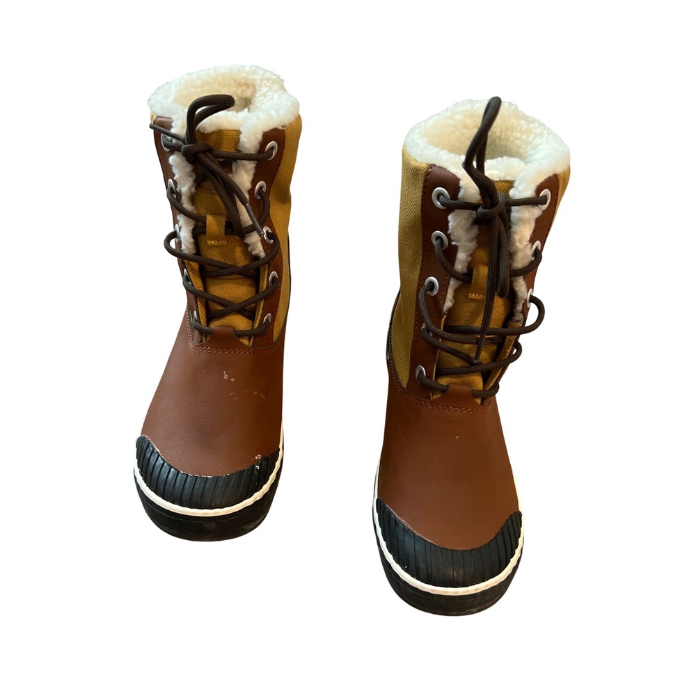 Keen Elsa Waterproof Winter Boot Brown Tan Faux Fur Lined Duck Boots Womens Sz 8